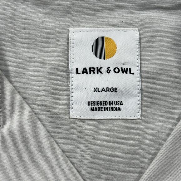 Lark & Owl Motorsport Camp Collar Shirt Gray Cotton XL Racing Embroidered Light - Picture 3 of 10